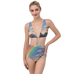 Abstract Art Psychedelic Arts Experimental Tied Up Two Piece Swimsuit