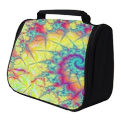Fractal Spiral Abstract Background Vortex Yellow Full Print Travel Pouch (small)