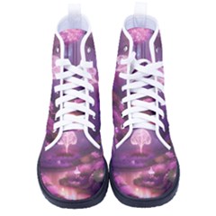 Trees Forest Landscape Nature Neon Women s High-top Canvas Sneakers