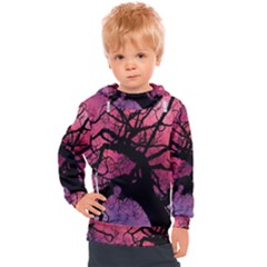 Trees Silhouette Sky Clouds Sunset Kids  Hooded Pullover by Bangk1t