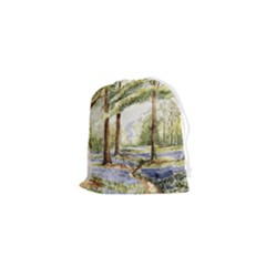 Trees Park Watercolor Lavender Flowers Foliage Drawstring Pouch (xs) by Bangk1t