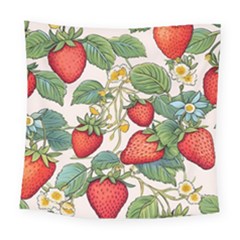 Strawberry Fruit Square Tapestry (large) by Amaryn4rt