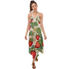 Strawberry Fruit Halter Tie Back Dress  by Amaryn4rt