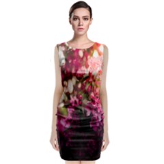Pink Flower Classic Sleeveless Midi Dress by artworkshop