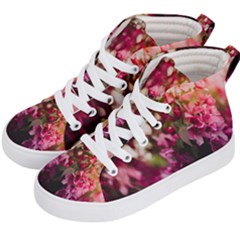 Pink Flower Kids  Hi-top Skate Sneakers by artworkshop