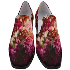 Pink Flower Women Slip On Heel Loafers by artworkshop
