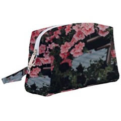 Pink Peony  Flower Wristlet Pouch Bag (large) by artworkshop