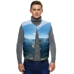 Futuristic City Fantasy Scifi Men s Button Up Puffer Vest	 by Ravend