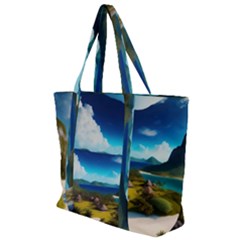 Beach Island Nature Zip Up Canvas Bag by Ravend