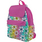 Funny Flowers Smile Face Camomile Top Flap Backpack