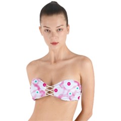 Wallpaper Pink Twist Bandeau Bikini Top by Luxe2Comfy