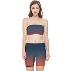 Sky Gradient Stretch Shorts And Tube Top Set by artworkshop