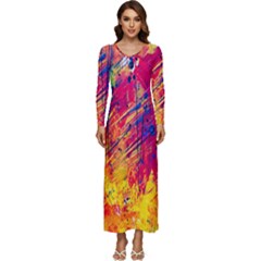 Various Colors Long Sleeve Longline Maxi Dress by artworkshop