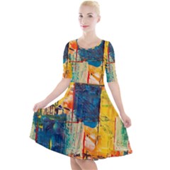 Wall Art Quarter Sleeve A-line Dress by artworkshop