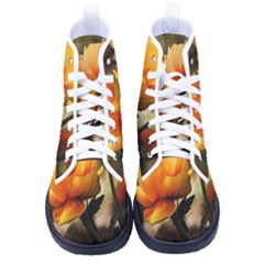 Yellow Butterfly Flower Men s High-top Canvas Sneakers by artworkshop
