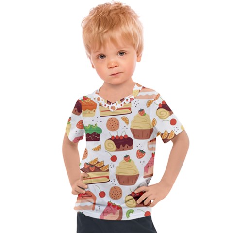 Dessert And Cake For Food Pattern Kids  Sports Tee by Grandong