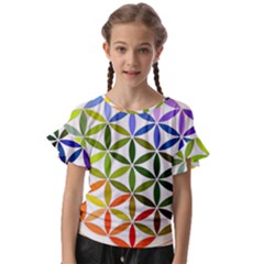Mandala Rainbow Colorful Kids  Cut Out Flutter Sleeves