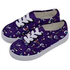 Eye Artwork Decor Eyes Pattern Purple Form Backgrounds Illustration Kids  Classic Low Top Sneakers by Grandong