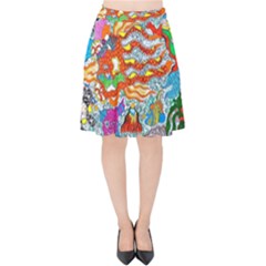 Supersonic Mermaid Chaser Velvet High Waist Skirt by chellerayartisans