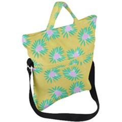 Mazipoodles Bold Daises Yellow Fold Over Handle Tote Bag by Mazipoodles