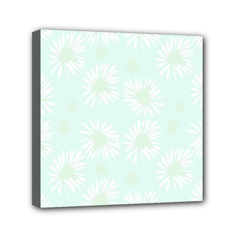 Mazipoodles Bold Daisies Spearmint Mini Canvas 6  X 6  (stretched) by Mazipoodles