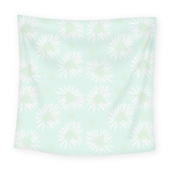 Mazipoodles Bold Daisies Spearmint Square Tapestry (large) by Mazipoodles