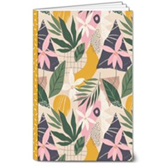 Floral Plants Jungle Polka 1 8  X 10  Softcover Notebook