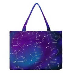 Realistic Night Sky With Constellations Medium Tote Bag by Cowasu