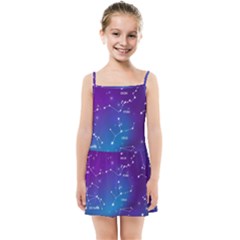 Realistic Night Sky With Constellations Kids  Summer Sun Dress by Cowasu