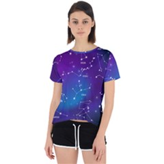 Realistic Night Sky With Constellations Open Back Sport Tee by Cowasu