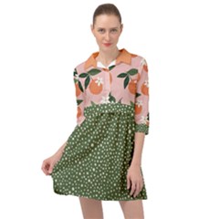 Tropical Polka Plants 4 Mini Skater Shirt Dress