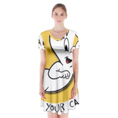 Casper2 Short Sleeve V-neck Flare Dress by RuuGallery10