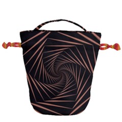 Wave Curve Abstract Art Backdrop Drawstring Bucket Bag by Grandong