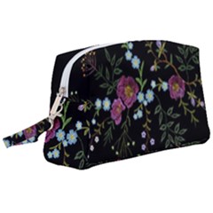 Embroidery-trend-floral-pattern-small-branches-herb-rose Wristlet Pouch Bag (large) by pakminggu