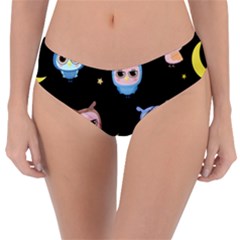 Cute-owl-doodles-with-moon-star-seamless-pattern Reversible Classic Bikini Bottoms by pakminggu
