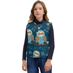 Seamless-pattern-owls-dreaming Kid s Button Up Puffer Vest	 by pakminggu