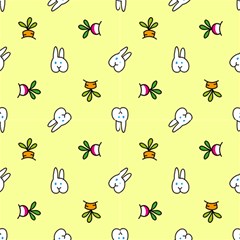 Bunnies And Veggies - Yellow by idjy
