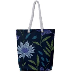 Abstract Floral- Ultra-stead Pantone Fabric Full Print Rope Handle Tote (small) by shoopshirt