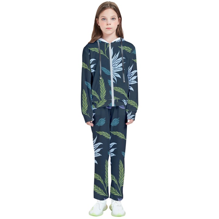 Abstract Floral- Ultra-stead Pantone Fabric Kids  Tracksuit