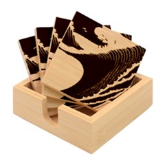Japanese Japan Waves Sea Ocean Bamboo Coaster Set by uniart180623