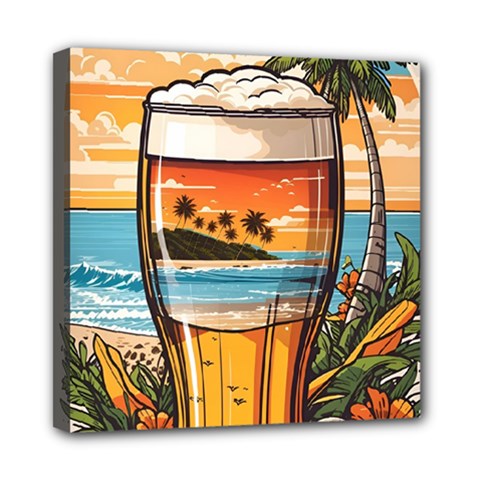 Beach Summer Drink Mini Canvas 8  X 8  (stretched) by uniart180623
