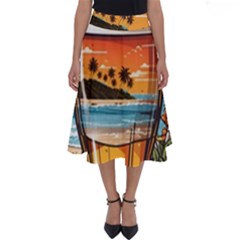 Beach Summer Drink Perfect Length Midi Skirt by uniart180623