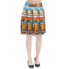 Beach Summer Drink Pleated Skirt by uniart180623