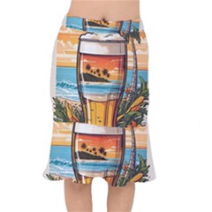 Beach Summer Drink Short Mermaid Skirt by uniart180623