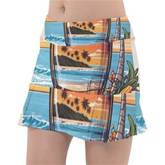 Beach Summer Drink Classic Tennis Skirt by uniart180623