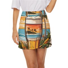 Beach Summer Drink Mini Front Wrap Skirt by uniart180623
