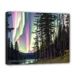 Northern Lights Aurora Borealis Canvas 14  x 11  (Stretched)