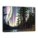 Northern Lights Aurora Borealis Canvas 16  x 12  (Stretched)