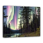 Northern Lights Aurora Borealis Canvas 20  x 16  (Stretched)