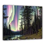 Northern Lights Aurora Borealis Canvas 24  x 20  (Stretched)